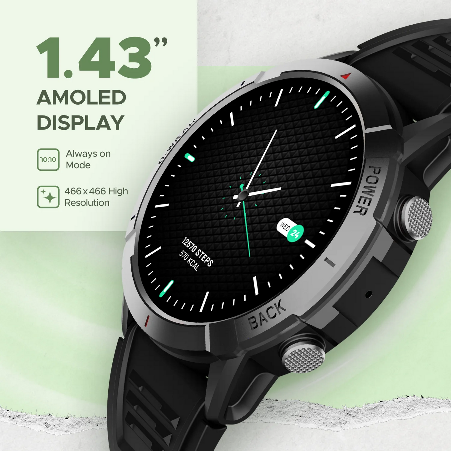 boAt Lunar Fit Smart Watch w/ 1.43" (3.6 cm) AMOLED Display, Advanced Bluetooth Calling, Always on Display, Cloud & Custom Watch Faces, Female Wellness, Widget Control, Password, HR&SpO2