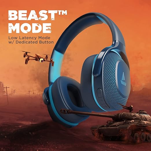 boAt Rockerz 425 Bluetooth Wireless Over Ear Headphones with Mic Signature Sound, Beast Mode