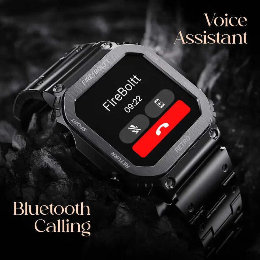 Fire-Boltt Retro 39.1mm (1.54) Display, Bluetooth call, Voice Assistance, Steel Straps Smartwatch