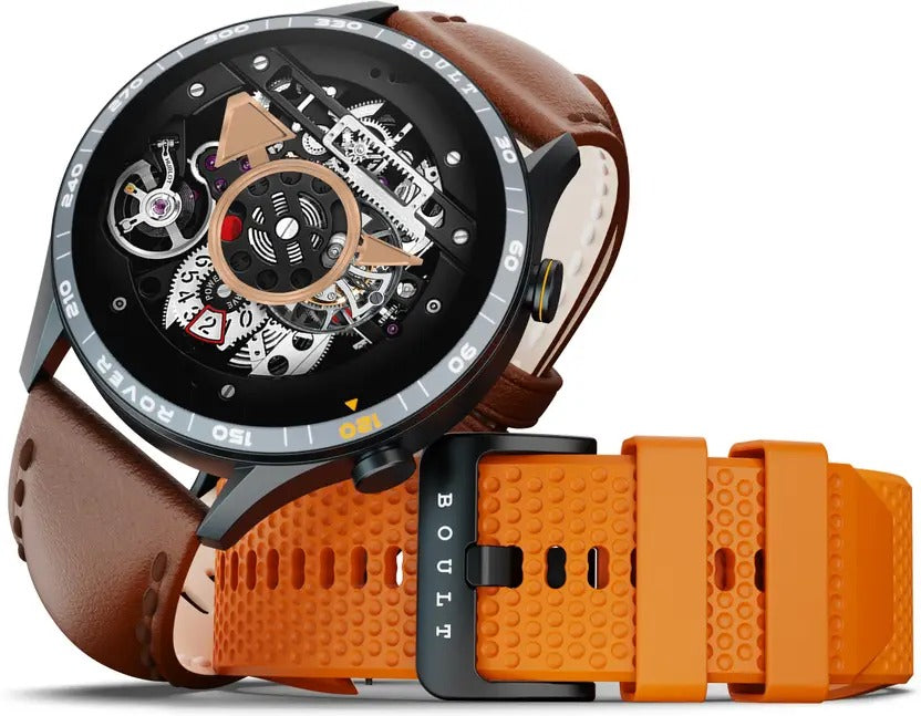 GOBOULT (previously Boult) Rover 1.3" HD AMOLED, Free Straps, Zinc Alloy Frame, 600Nits Smartwatch (Classic Switch Strap, Free Size)
