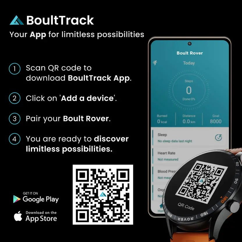 GOBOULT (previously Boult) Rover 1.3" HD AMOLED, Free Straps, Zinc Alloy Frame, 600Nits Smartwatch (Classic Switch Strap, Free Size)