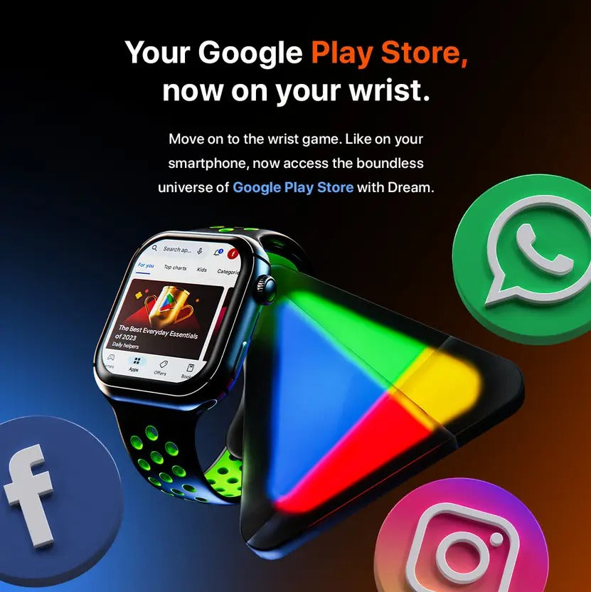 Fire-Boltt Dream WristPhone - 4G SIM/LTE/WiFi, Android OS, Play store unlimited apps, GPS Smartwatch