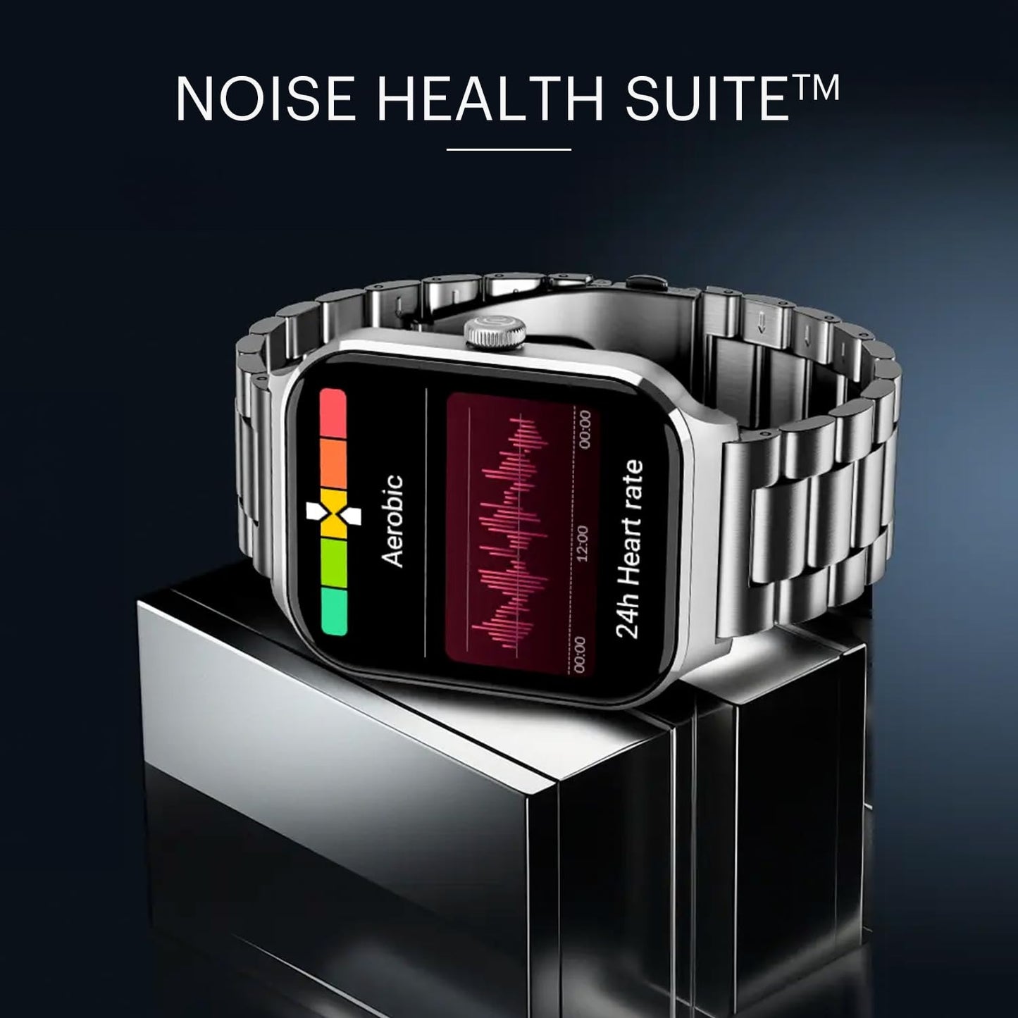Noise Canvas Smart Watch with 1.96" Vivid Display, Functional Crown, BT Calling, 150+ Watch Faces, AI Voice Assistant, Health Suiteᵀᴹ, 100+ Sports Modes, IP67, Upto 7 Days Battery