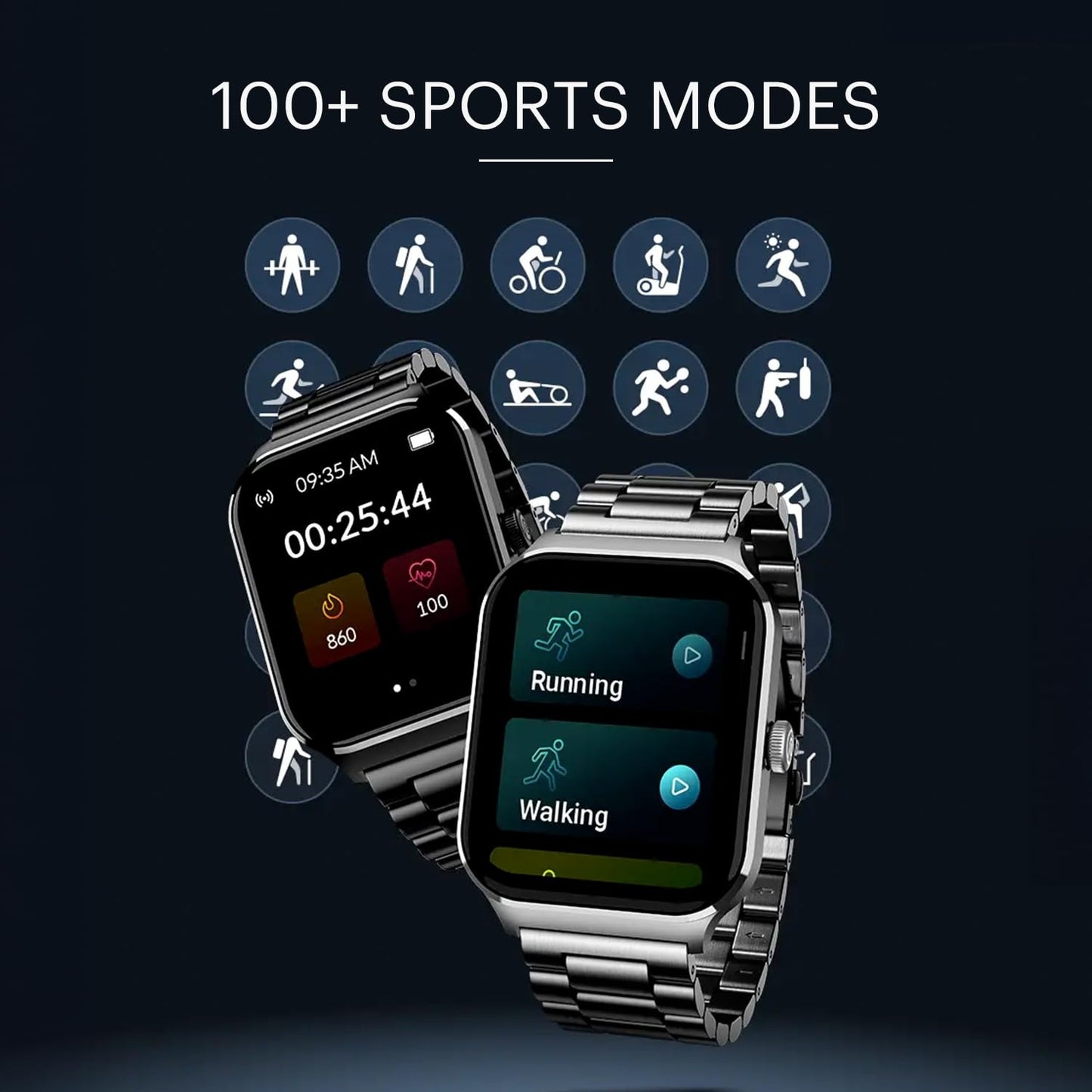 Noise Canvas Smart Watch with 1.96" Vivid Display, Functional Crown, BT Calling, 150+ Watch Faces, AI Voice Assistant, Health Suiteᵀᴹ, 100+ Sports Modes, IP67, Upto 7 Days Battery