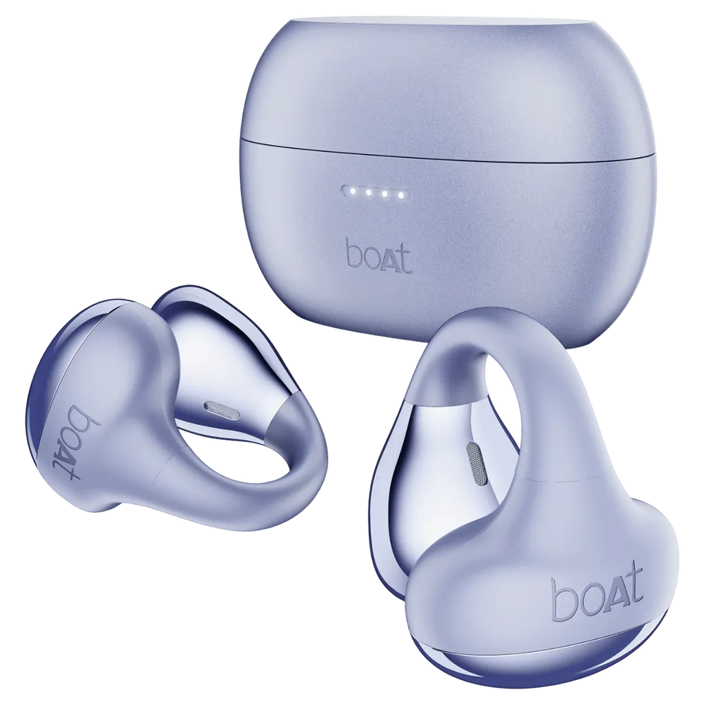 boAt Airdopes Loop OWS Earbuds w/Clip-On Fit, Air Conduction Tech, 50HRS Battery, 4Mics ENx, Dual EQ Modes, 12mm Drivers, 40ms Latency,ASAP Charge,OWS Ear Buds Earphones
