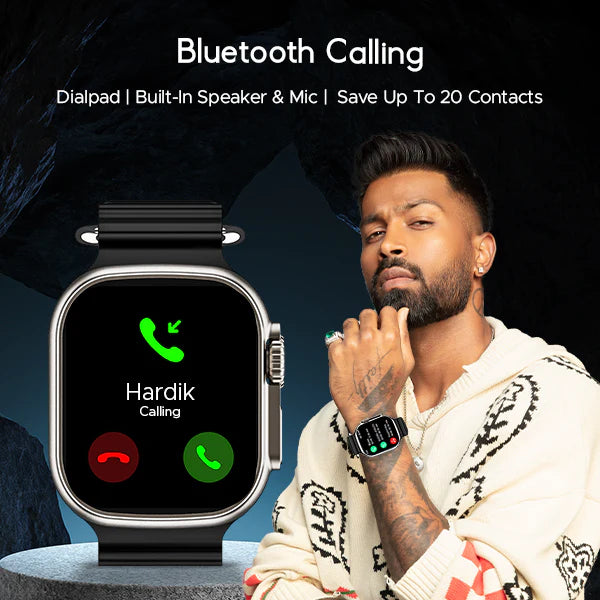 boAt Wave Genesis (Active Black) 1.96'' HD Display, BT Calling, Functional Crown & Metal Body Smartwatch