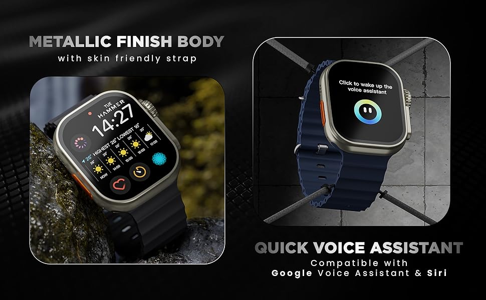 Hammer Active 2.0 Plus Bluetooth Calling Gesture Control Smartwatch