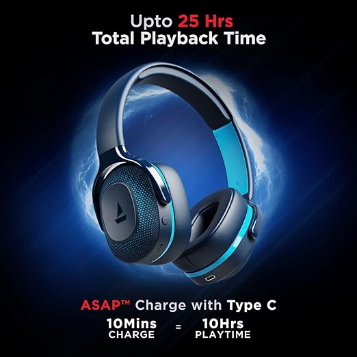 boAt Rockerz 425 Bluetooth Wireless Over Ear Headphones with Mic Signature Sound, Beast Mode