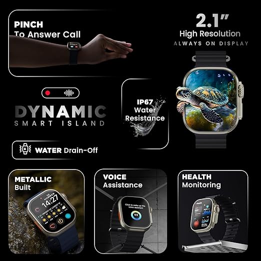 Hammer Active 2.0 Plus Bluetooth Calling Gesture Control Smartwatch