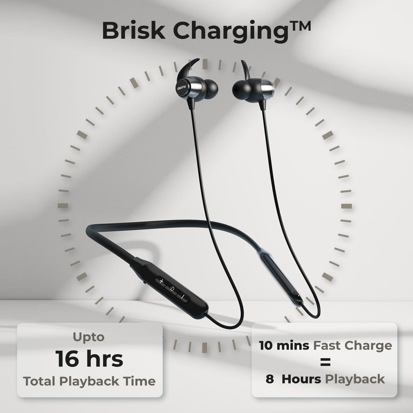 Defy Fuzionx Pro with 16 Hours Playback, Fast Charge, Low Latency, Enc Noise Cancellation, Quick Pair & Connect, Bt V5