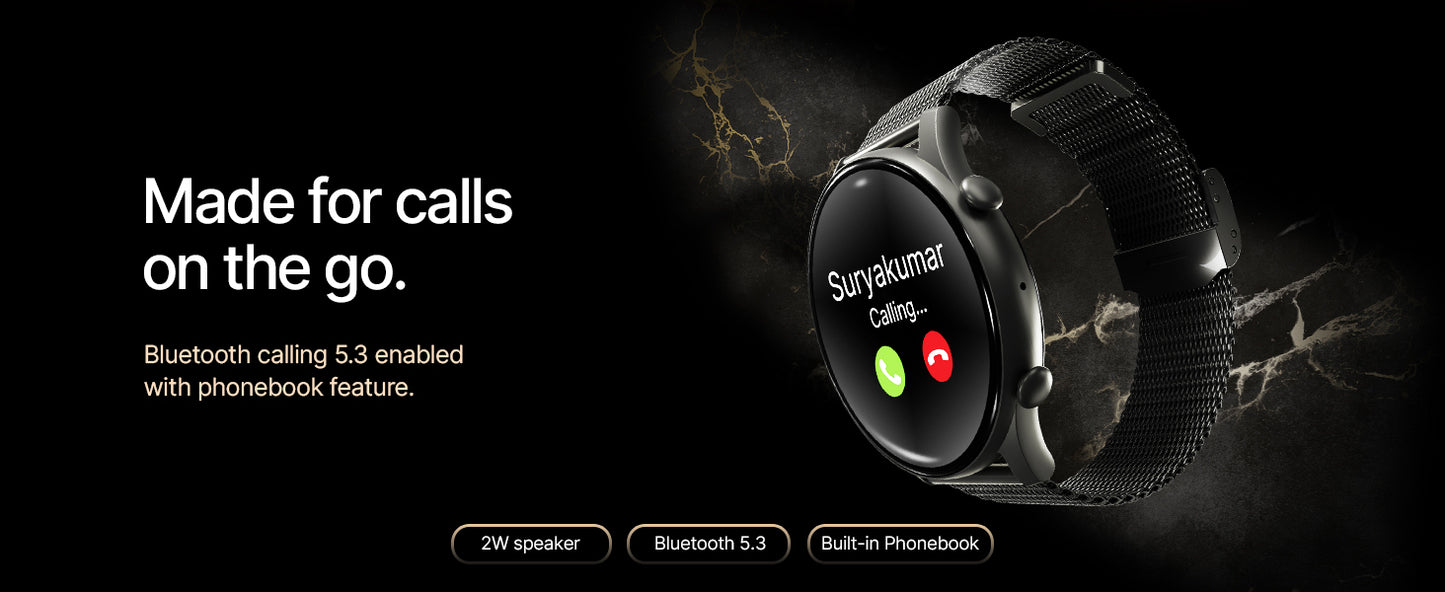 CrossBeats Apex Regal 1.4 AMOLED SmartWatch with Bluetooth Calling, Metal Body, Fast Charge Smartwatch