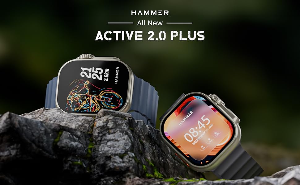 Hammer Active 2.0 Plus Bluetooth Calling Gesture Control Smartwatch