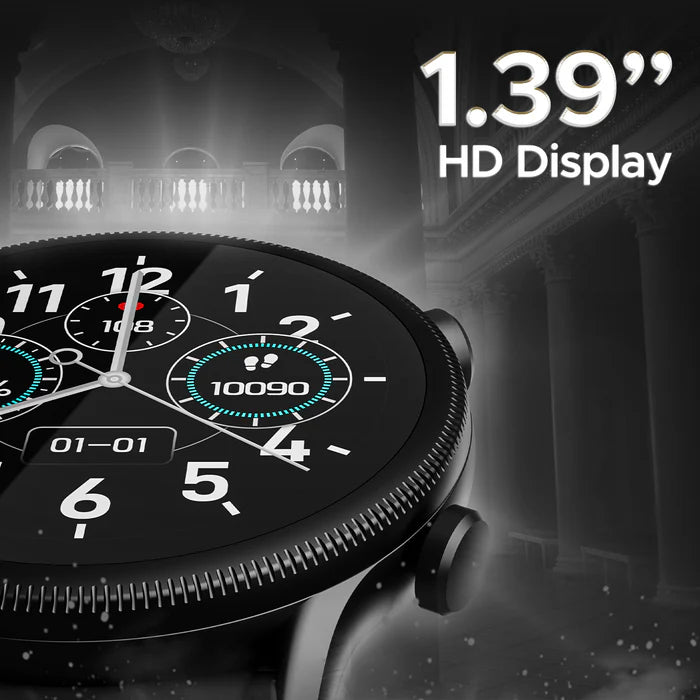 boAt lunar Space Plus (active black) with 1.39" HD Display, BT Calling & 100+ Sports Modes Smartwatch