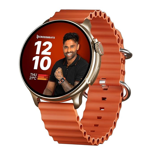 CrossBeats Aura Round 1.46″ Super AMOLED Smart Watch, Always On, Advanced AI ENC Bluetooth Calling