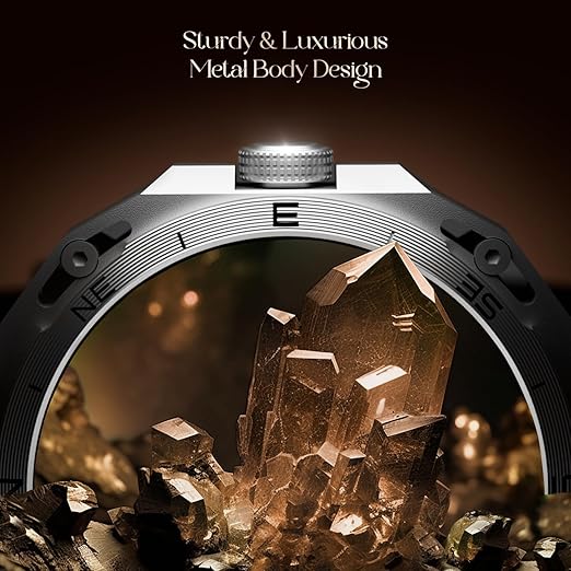 boAt Enigma Z20 (Brown leather) Smart Watch w/ 1.51" (3.8 cm) HD Display, Luxurious Metal Body Design