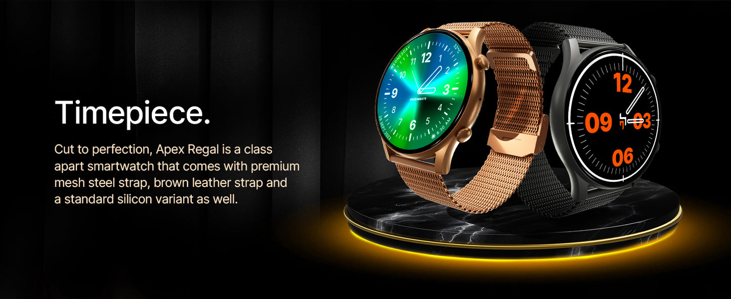 CrossBeats Apex Regal 1.4 AMOLED SmartWatch with Bluetooth Calling, Metal Body, Fast Charge Smartwatch
