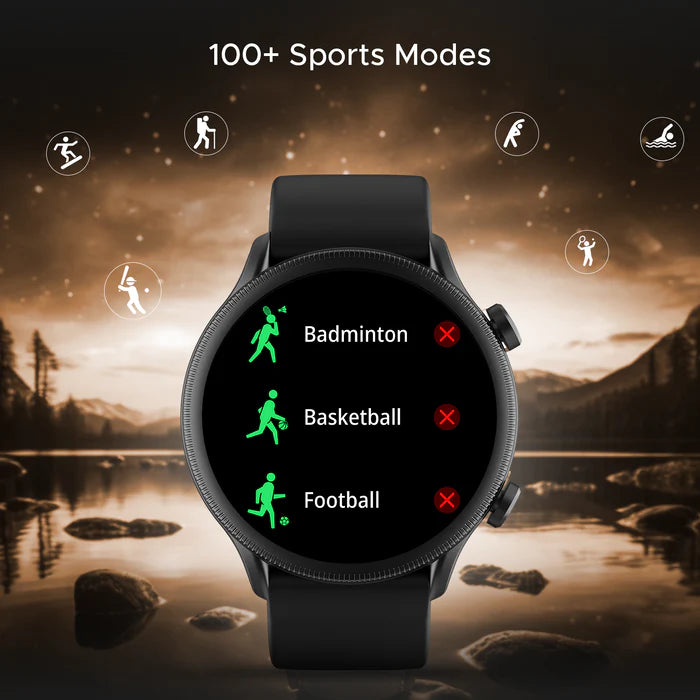boAt lunar Space Plus (active black) with 1.39" HD Display, BT Calling & 100+ Sports Modes Smartwatch