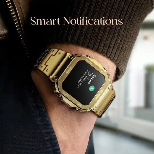 Fire-Boltt Retro 39.1mm (1.54) Display, Bluetooth call, Voice Assistance, Steel Straps Smartwatch