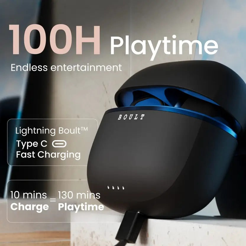 GOBOULT (previously Boult) Curve Buds Pro 100Hrs Battery, 4 Mic ENC, Low Latency, 5.3v Bluetooth
