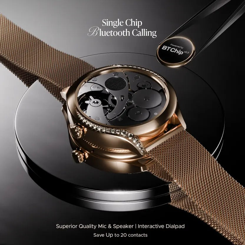 boAt Enigma Gem Women's Luxury Watch w/ SOS Location Tracker & 1.19''(3.02 cm) AMOLED Smartwatch