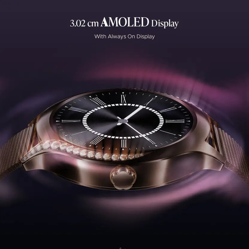 boAt Enigma Gem Women's Luxury Watch w/ SOS Location Tracker & 1.19''(3.02 cm) AMOLED Smartwatch