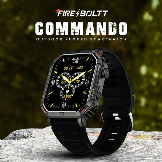 Fire-Boltt Commando 49.5mm (1.95) AMOLED Smart Watch, 123 sports modes, Bluetooth calling Smartwatch