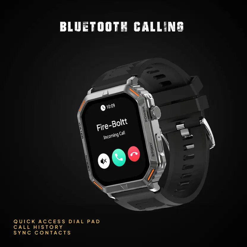 Fire-Boltt Commando 49.5mm (1.95) AMOLED Smart Watch, 123 sports modes, Bluetooth calling Smartwatch