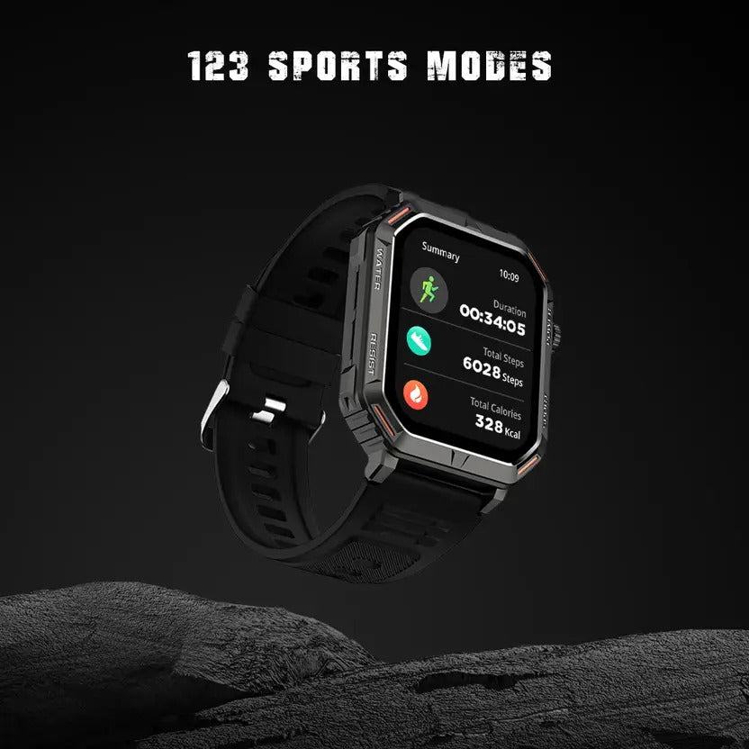 Fire-Boltt Commando 49.5mm (1.95) AMOLED Smart Watch, 123 sports modes, Bluetooth calling Smartwatch