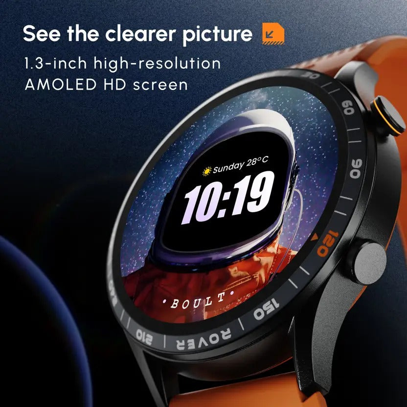 GOBOULT (previously Boult) Rover 1.3" HD AMOLED, Free Straps, Zinc Alloy Frame, 600Nits Smartwatch  (Classic Switch Strap, Free Size)