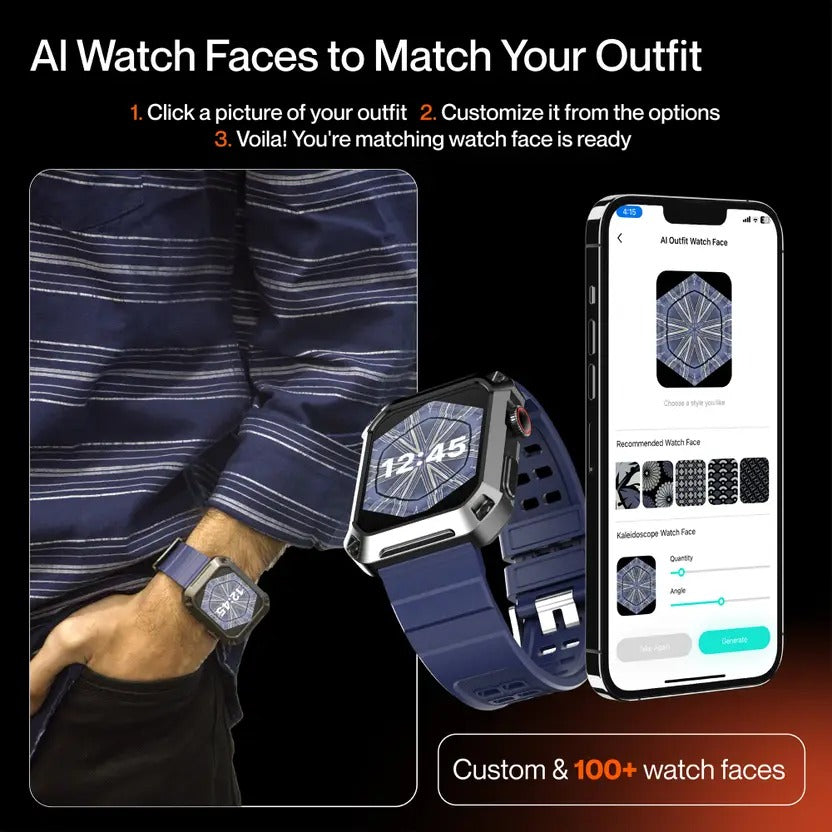 Ambrane Stud 1.85" Metal Body, 400 mAh, Smartwatch
