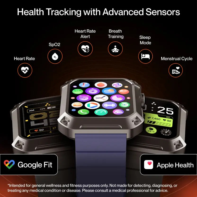 Ambrane Stud 1.85" Metal Body, 400 mAh, Smartwatch