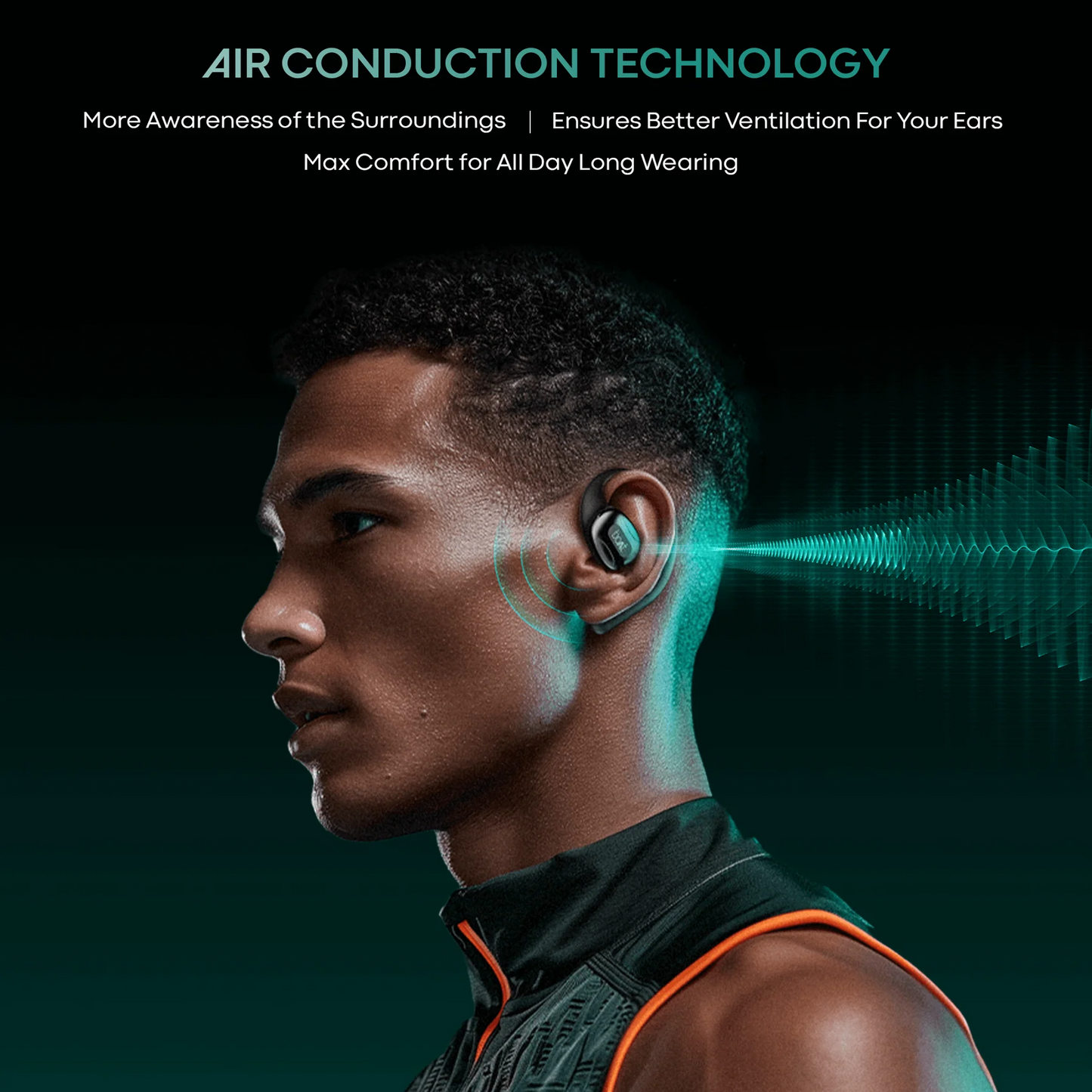 boAt Airdopes Progear w/ Air Conduction Tech,100 HRS Playback,OWS Earbuds for Workout Bluetooth