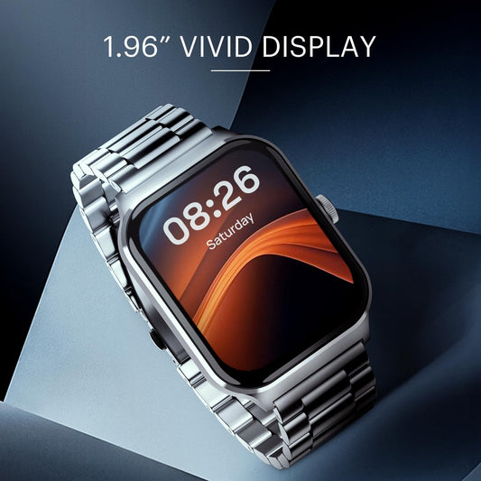 Noise Canvas Smart Watch with 1.96" Vivid Display, Functional Crown, BT Calling, 150+ Watch Faces, AI Voice Assistant, Health Suiteᵀᴹ, 100+ Sports Modes, IP67, Upto 7 Days Battery