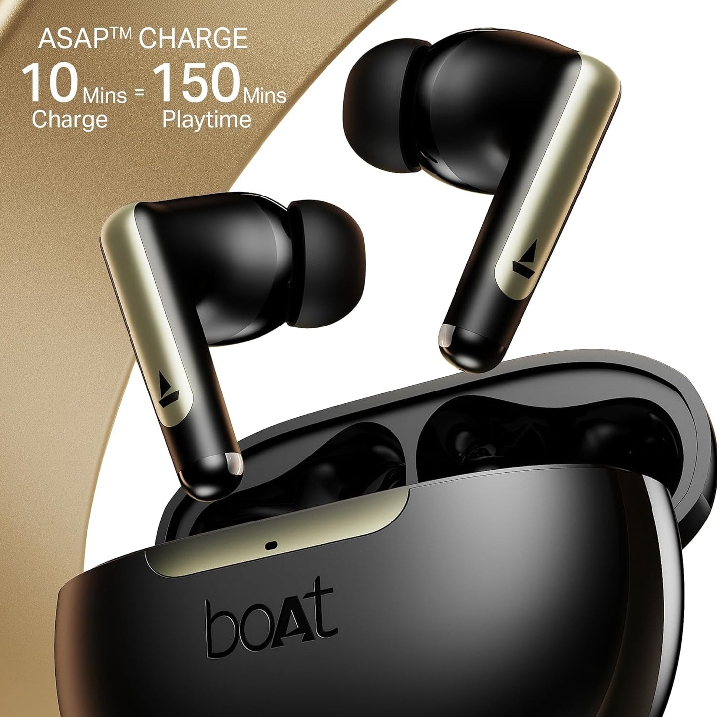 Boat Airdopes 141 ANC(~32dB), 50ms Low Latency, 4Mics ENx,42Hrs Battery, Fast Charge,IPX5, v5.3 Bluetooth TWS in Ear Earbuds Wireless Earphones with mic