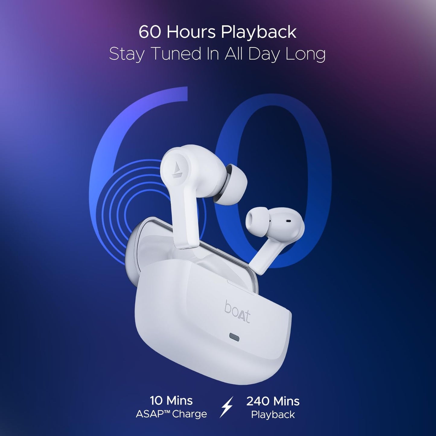 boAt Nirvana Lucid w/ 32 dB ANC, Multi-Point Connectivity, in-Ear Detection, 60HRS Playback, Hearables App, 4 Mics ENx, IPX5 Truly Wireless in Ear Earbuds, TWS Ear Buds