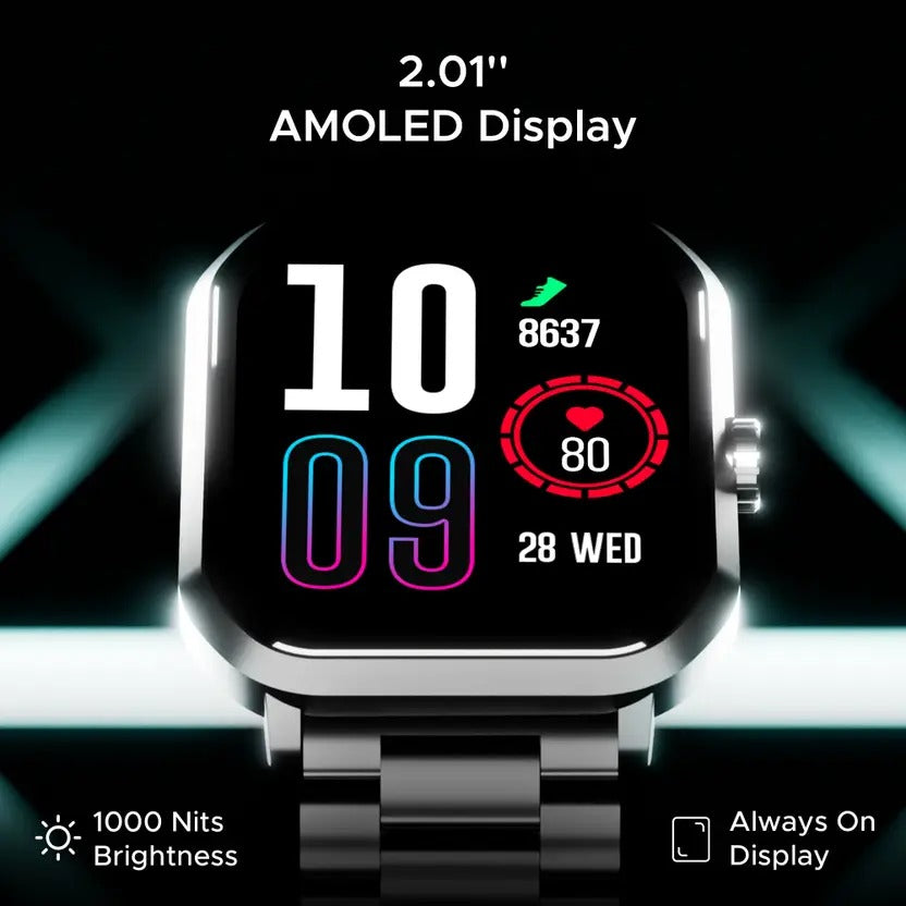 boAt Ultima Chronos Select w/ 2.01" AMOLED Display, BT Calling, Functional Crown, QR Code Smartwatch