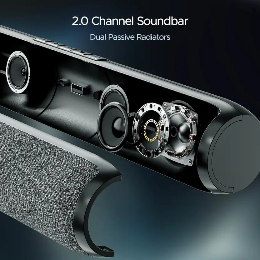 boAt Bar 590 with RMS, Dual Passive Radiatior & 7 Hours Playback 25 W Bluetooth Soundbar  Channel 2.0