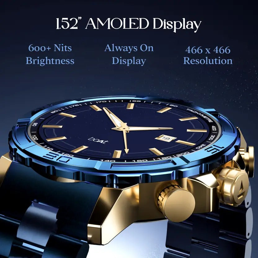 boAt Enigma X700 with 1.52� AMOLED Display, BT Calling,Functional Crown, Metal Body Smartwatch