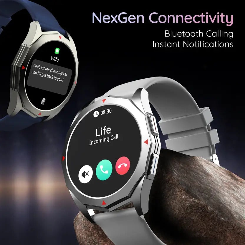Pebble Rio 1.39 inch HD Display, Unique Polygonal Bezel Less Design, Premium Build Smartwatch