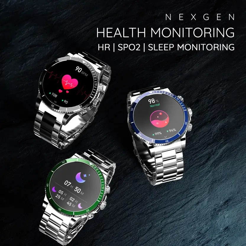 Pebble Chrome 1.52" HD Bezel-Less Display, Luxury Metal, BT Calling, Rotating Crown Smartwatch