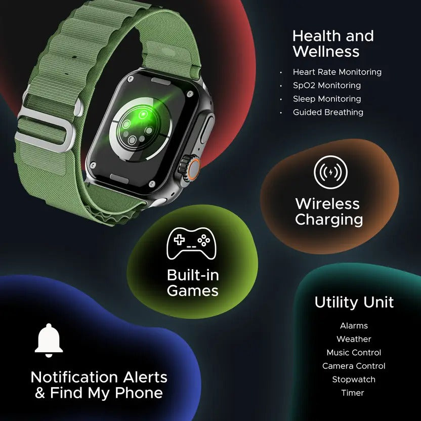 boAt Wave Genesis Pro w/ 1.96'' AMOLED Display,BT Calling,Functional Crown,boAt Coins Smartwatch