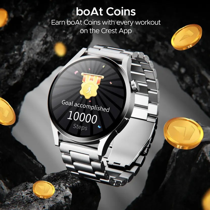 boAt Lunar Embrace w/ 3.83 cm(1.51'') AMOLED Display, BT Calling,Functional Crown Smartwatch