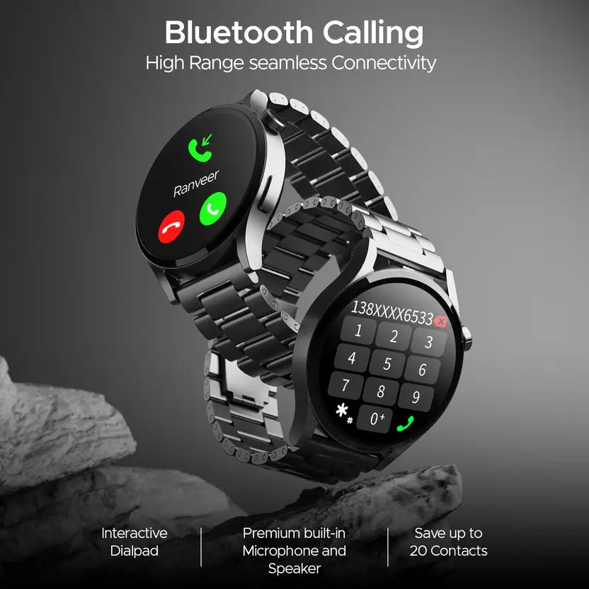 boAt Lunar Embrace w/ 3.83 cm(1.51'') AMOLED Display, BT Calling,Functional Crown Smartwatch