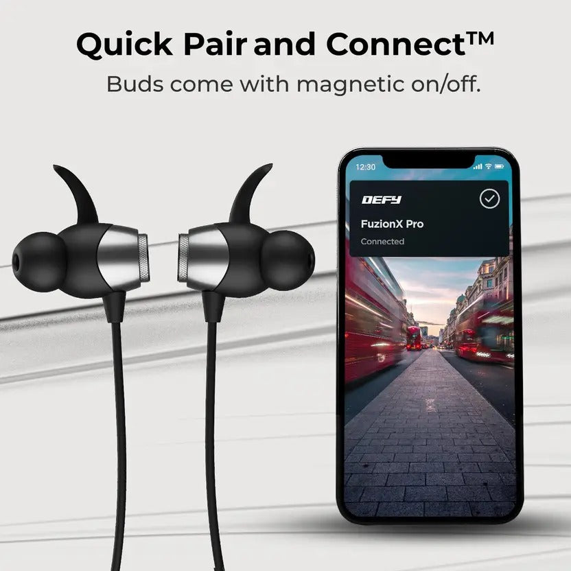 Defy Fuzionx Pro with 16 Hours Playback, Fast Charge, Low Latency, Enc Noise Cancellation, Quick Pair & Connect, Bt V5